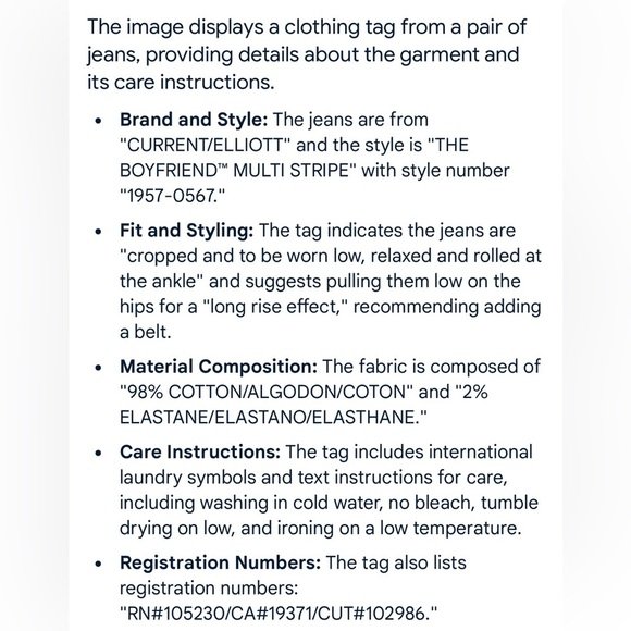 Current/Elliott Striped Blue Ankle Jeans ๐ - Picture 7 of 8